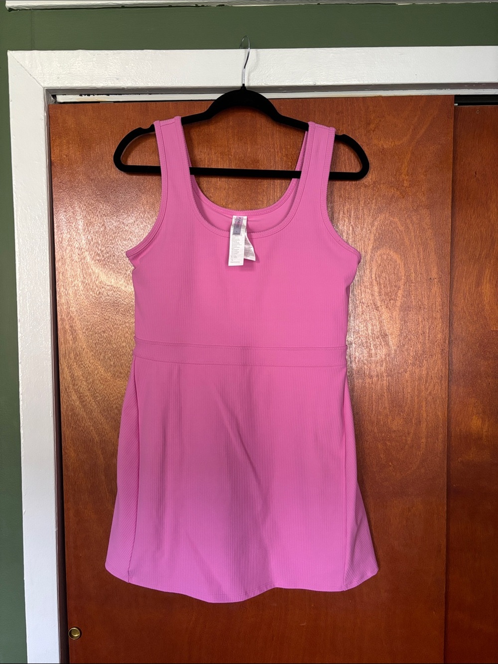 Pink Athletic A-Line Dress with built in bra and shorts